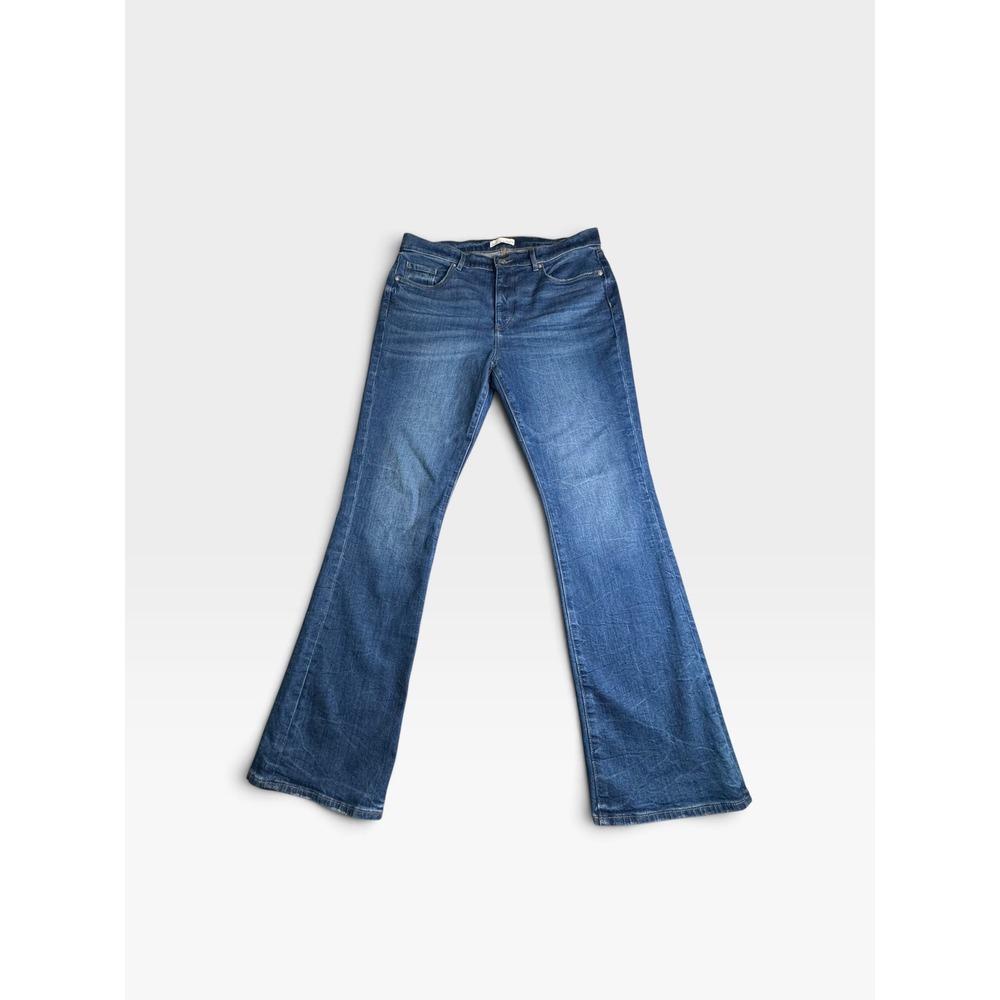Loft The Boot Mid Rise Bootcut Jeans Blue Medium Wash Stretch Denim Size 12